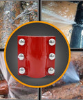 Heavy Duty Pipe Repair Clamp for Steel and Plastic Pipes, waterproof seal, red rustproof steel body, fixing leaks