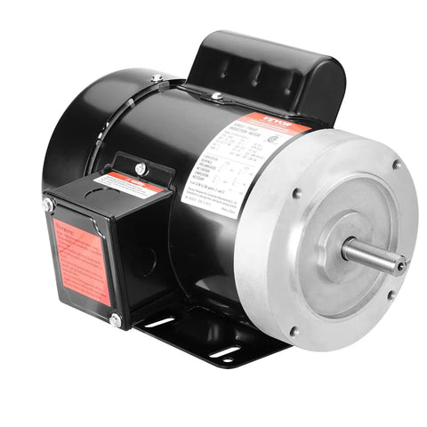Beefy 1HP Single Phase Electric Motor 3450 RPM 115 And 230 Volt 56C Frame Five Eighth Inch Keyed Shaft Reversible CW CCW