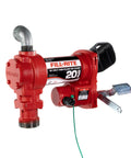 12V Fuel Transfer Pump 20 GPM Pump Only Durable Cast Iron Construction Handles Gasoline Diesel Kerosene Ethanol Methanol Biodiesel Blends Easy Installation With Removable Junction Box Rotates 180 Degrees Lifetime Warranty pump on white background