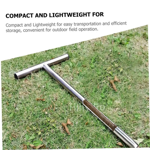 Stainless Steel T Handle Soil Sampler Probe Core For Lawn Garden And Agriculture Forestry Lightweight Durable And Easy To Clean.
