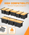 Heavy Duty Overhead Garage Storage Rack System, 26 Inch Adjustable Ceiling Bin Organizer, Rust Resistant Steel, Supports Up To 176 Lbs, for 7-27 Gallon Bins, 6 Sets Included