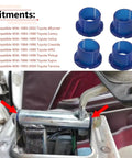 Transmission Shift Bushing Kit For Toyota 133884 OEM, 4 pc pack with visible installation on gear shifter
