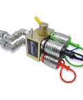 Manual Hydraulic Multiplier With SCV Splitter Diverter Valve, Couplers And AG Fittings For Farm Hydraulics, flip handle view