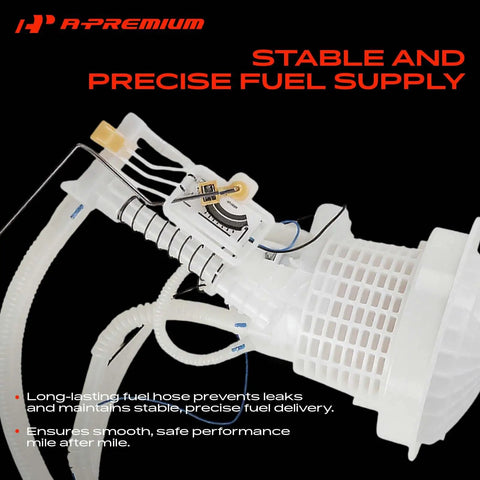 Dead Nuts Reliable Passenger Side Electric Fuel Pump Module Assembly For Chrysler 300 Dodge Challenger Charger Magnum V6 V8 Rides 2005 Through 2014 Street Ready Upgrade close-up showing assembly with fuel hose and gauge.