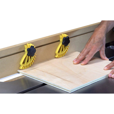 Vertical Table Saw Fence Featherboard Hold Down For Router Tables Quick Adjustment Spiral Grip Clamp used to secure lumber during cuts.