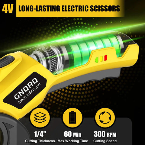 Cordless Electric Scissors With LED Light For Precise Cutting, Rechargeable 4V Rotary Box Cutter with USB Type C, side view