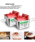 Two CEME-ULKA water pumps for Semi Automatic Espresso Machine for Home or Small Cafe, shown with coffee examples
