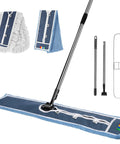 42 Inch Commercial Dust Mop With Extra Wide Flat Head Heavy Duty Swivel Design And Quick Release Handle, includes two washable pads.