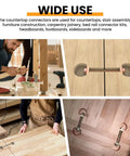 Killer Fit Four Pack M8x100MM Countertop Connector Bolts With Half Moon Washers And Hex Nuts installed for secure joint fastening.