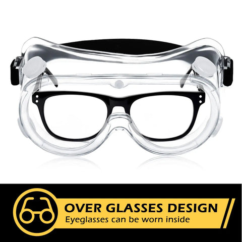 30 Pack Clear Safety Goggles Over Glasses Anti Fog Eye Protection For Men Women Lab Work Protective Eyewear With Polycarbonate Lenses