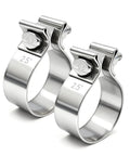2.5 Inch Exhaust Clamp Narrow Band Stainless Steel 304 Muffler Clamp For 2.5 OD Exhaust Pipe shown in close-up view