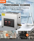 Heavy Duty 6L Ultrasonic Cleaner With Digital Timer And Heater Killer Performance For Watches Glasses Rings And Small Circuit Boards Squeaky Clean Pro Grade Washing System with stainless steel design and digital display.