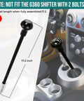 Dodge NV4500 Shifter Stick With Straight Handle And 14mm Knob Adapter for Ram Trucks shown in vehicle interior