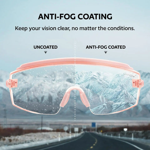 OTG Safety Goggles That Fit Over Prescription Glasses, Anti Fog, ANSI Z87.1 Certified showing anti-fog coating effect comparison
