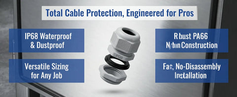 30 Cable Gland Connectors Kit Must Have With Plastic Fixing Sealing Sleeves White Includes 20 PG7 And 10 PG9 Adjustable