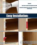 Premium Stainless Steel Magnetic Door Catch With Adhesive Strips And Screws Ideal For Securing Cabinet Doors Smoothly, installation guide steps.