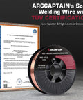 Pro Grade Mig Welding Wire 0.030 ER70S6 10 Lb Spool Low Splatter For Steel Smooth Feed And Deep Penetration Compatible With Lincoln Miller Forney Harbor Welders displayed with TÜV certification