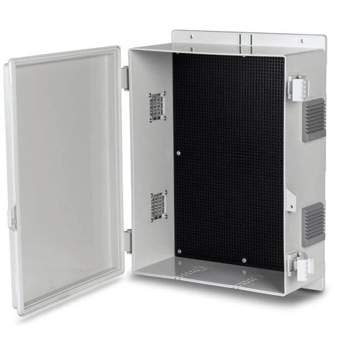 Tough Outdoor ABS Electrical Junction Box Water Resistant Enclosure With Internal Mounting Panel And Hinged Cover Weatherproof Electrical Box For Outdoor Use Measures 15.7 Inches High By 11 Inches Long By 5.9 Inches Wide Easy To Install