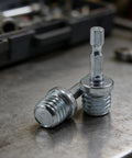 Plug And Play Heavy Duty Drill Adapter Converts 5/8 Inch 11 Thread To Quarter Inch Hex Shank For Impact Drivers And Drill Presses, stainless steel