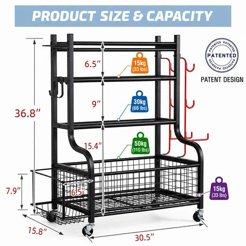 Heavy Duty Steel Dumbbell Rack With Smooth Rolling Caster Wheels Built Tough For Easy Peasy Home Gym Organization Keeps Kettlebells Yoga Mats Resistance Bands And All Your Favorite Fitness Gear Safe And Sound