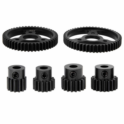 Beefed Up Heavy Duty CNC Machined 6 Piece 32P M0.8 Hardened Steel Gear Set With 53T And 50T Spurs And 13T 15T 17T 19T Pinions