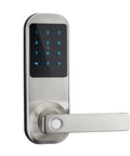 Front view of Bluetooth Digital Door Lock With Code Card And App Unlock Works With Alexa Voice Control Hub Required Mechanical Key