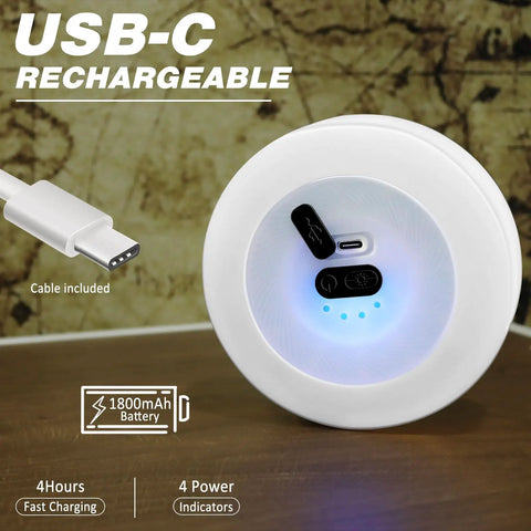 USB-C port on Rechargeable 32.8ft Camping String Light With Lamp Waterproof LED Hanging Light featured with charging indicators