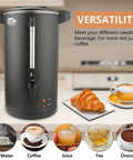 30 Cup Commercial Coffee Urn For Catering Pro Grade 6L Large Capacity With Double Wall Stainless Steel Brew System Dripless Faucet Quick Brew 750W High Volume Coffee Maker Keeps Coffee Hot For Events And Buffets Black with various beverages