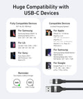 Device compatibility chart for Upcycled Braided USB A To USB C Car Charger Cable 3Ft Black Tough-As-Nails Built To Last For CarPlay.