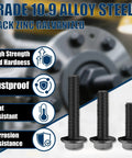Grade 10.9 black zinc galvanized flange bolts featuring high strength, rustproof, heat resistant, and corrosion resistance.