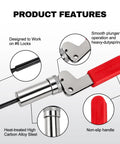 Super Heavy Duty Plunger Tool For #6 Barrel Nut Fasteners With Precision 0.158 Inch Fit, featuring heat-treated alloy steel and non-slip handle.