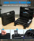 10 Piece Wheel Stud Thread Repair Kit With Case open showing tools and secure clasps on a workbench