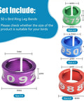 Split Aluminum Bird Leg Rings For Pigeons Parrots Doves And More, Open 1mm Foot Rings For Easy Training And ID, 50 Mixed Colors Pack