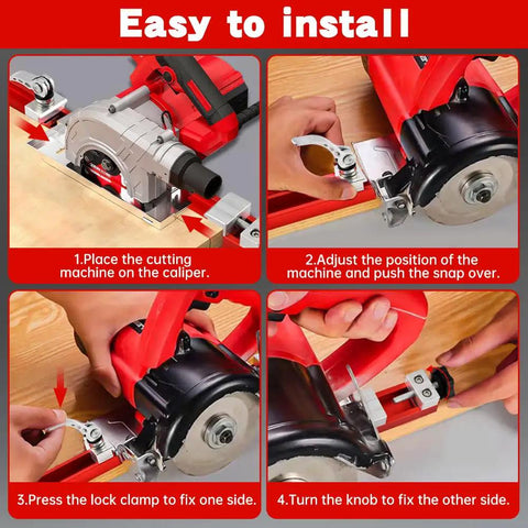Edge Guided Circular Saw Guide Rail For 12 Inch Saw Base Aluminum Alloy Milling And Cutting Guide With Dual Lock installation steps
