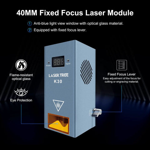Beefed Up 30W Laser Module For DIY Laser Engraver Cutter With Air Assist Ultra High Output And High Precision Engraving And Cutting