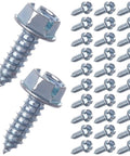 Straight Up Premium Chrome License Plate Screws For Your Sweet Ride Rustproof Anti Rattle Bolt Kit 100 Piece Set close-up of hex head bolts.