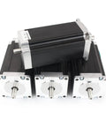 Four Nema 23 2-Phase Hybrid Stepper Motors Deliver Beefy 2.8 Nm Torque and 425 Oz-In Holding Torque 1.8 Degree Dual Shaft