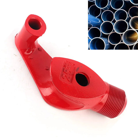 Manual Cast Iron Pipe Bending Tool For Galvanized, Al Alloy, And PVC Pipes. Detail view of heavy duty red bender.