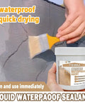 Applying Invisible Waterproof Sealant And Liquid Rubber Coating on a cracked surface with a brush for seamless coverage.