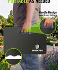 Heavy Duty Kneeling Pad 2 Pack Extra Thick High Density Foam Floor Cushion Waterproof Black Mat Saves Your Knees and hands-free carry.