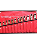 Ratchet Spanner Set 12 Piece Universal Socket Wrench Tool Kit For Car Repair And Home Use in red carrying case