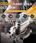 Close-up of Heavy Duty 2000W Electric Rebar Cutter Kit With Blade cutting metal rods with precision in a rugged job site.