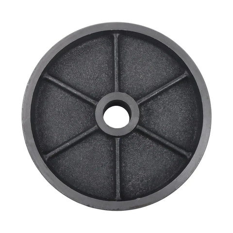 8 Inch Industrial Caster Wheel Replacement Heavy Duty Steel Rigid Caster showing solid steel wheel design and center bore.
