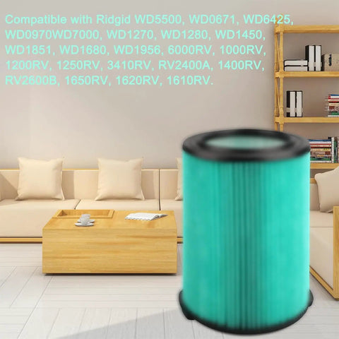 5 Layer HEPA Vacuum Filter For 5 To 20 Gallon Wet Dry Vacuums Fits WD5500 WD0671 WD6425 WD7000 And More in a living room