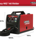 Compact And Portable Mig Welder Perfect For DIY Projects Uses Flux Core Or Mild Steel Easy To Operate At Home With 120 Volt Power, 140A.