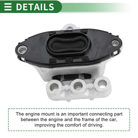Heavy Duty Engine Motor Mount Straight Bolt On Replacement For Buick Encore 2013 To 2022 And Chevy Trax 2015 To 2022 Solid Rubber Steel Vibration Dampener close-up showing rubber and steel construction.
