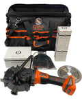 BN Products 24V Cordless Cutting Edge Saw Strut Rebar And Multi-Material Cutter Heavy Duty Power Tool with accessories and carrying bag.