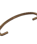 Classic Aged Brass Drawer Bail Pull With Three Inch Centers For Antique Cabinets And Dresser Drawers, Traditional Reproduction Furniture Hardware With Fifteen Sixteenth Inch Rosette Diameter, Includes Two Eye Bolts And Two Rosette Backplates
