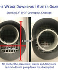 Top view of Wedge Downspout Guard 2 Pack That Prevents Clogged Downspouts From Leaves And Debris Reduces Gutter Cleanouts.