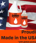 Fast Acting Rust Remover And Penetrating Oil For Steel And Iron Dissolves Rust And Corrosion Quickly Safe On Automotive Parts And Metal Surfaces Heavy Duty Formula In A 16 Oz Bottle with USA flag background